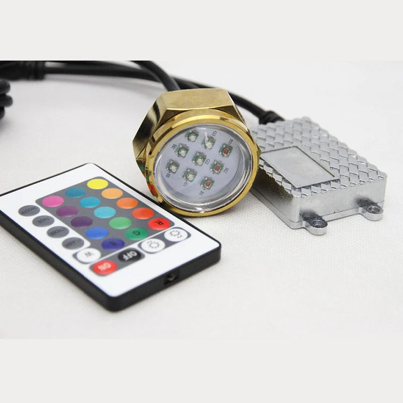 RGB Underwater Drain Plug LED Boat Light – Easy-Install Waterproof Marine Light with Remote for Boats & Yachts