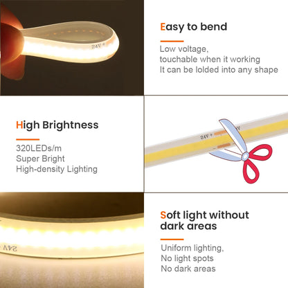 COB LED Strip Light – Waterproof Marine-Grade Flexible LED Tape for Boats, Under-Deck & Accent Lighting