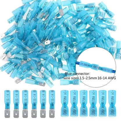 Heat Shrink Wire Connector Kit – Waterproof Marine Butt & Spade Crimp Terminal Assortment