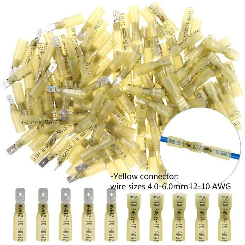 Heat Shrink Wire Connector Kit – Waterproof Marine Butt & Spade Crimp Terminal Assortment