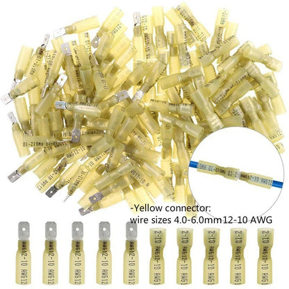 Heat Shrink Wire Connector Kit – Waterproof Marine Butt & Spade Crimp Terminal Assortment