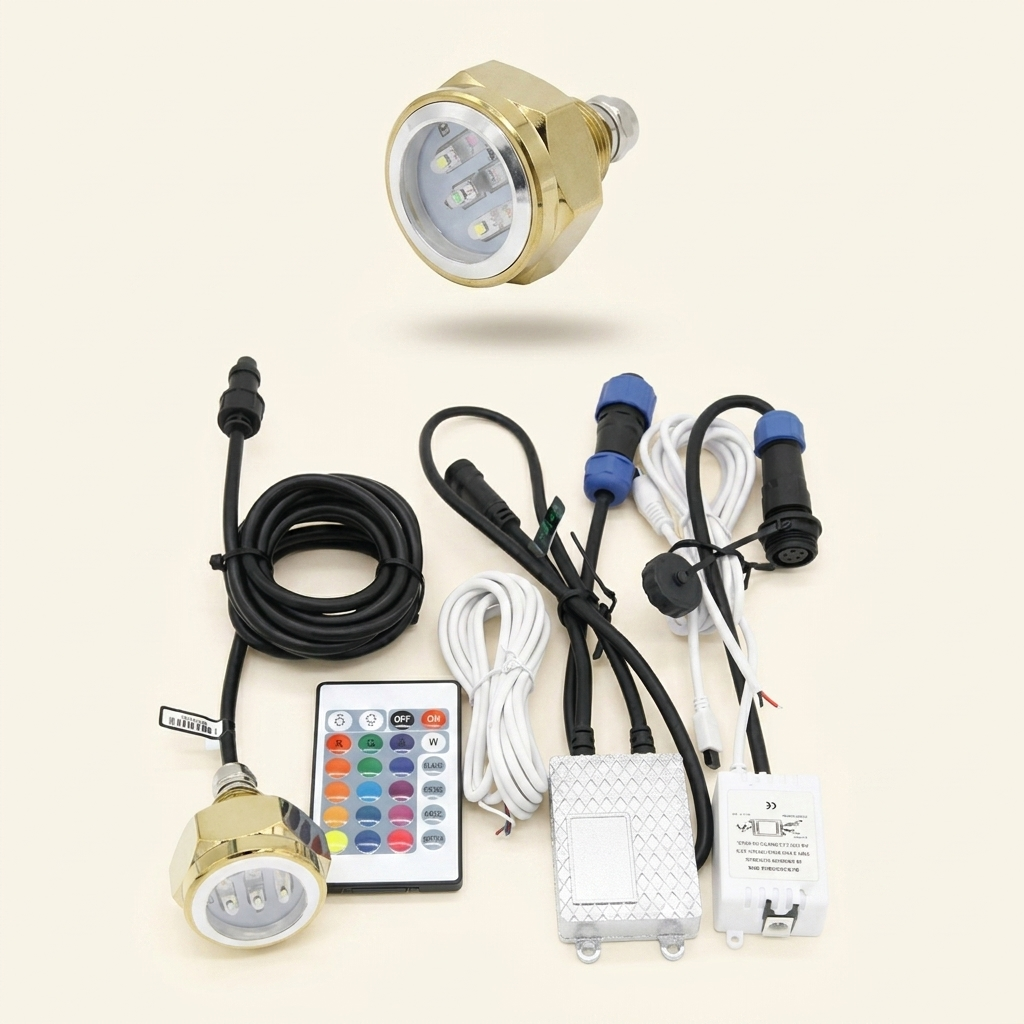 RGB Underwater Drain Plug LED Boat Light – Easy-Install Waterproof Marine Light with Remote for Boats & Yachts